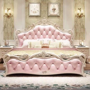 Ensemble de meubles de chambre à coucher de luxe moderne orné d'éléments dorés, <span class=keywords><strong>lit</strong></span> king size en acier inoxydable et bois, <span class=keywords><strong>armoire</strong></span>, commode, haut de gamme pour la maison - Product Image 1