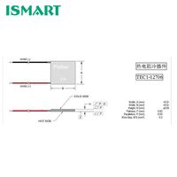 ISMART TEC1 12706 12V 6A TEC Refroidisseur Thermoélectrique Peltier (TEC1-12706) 40*40MM 12V Peltier Éléments Module