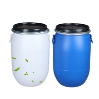 Fûts en plastique à ouverture supérieure, barils en plastique bleus pour produits chimiques/huile/eau, 30 L, 50 L, 60 L, 120 L, 160 L, 200 L, en vente