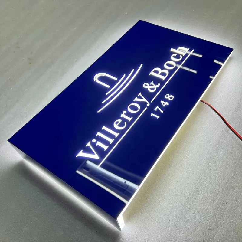 Koch-und Bad zubehör Laden tür Kopf Acryl LED-Schild für Außenwerbung