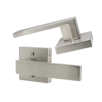 Poignées de porte carrées à levier robustes pour chambre à coucher avec serrure, portes intérieures