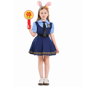 Costumi di Halloween per Bambine, Vestito da Poliziotta a Maniche Corte, Abito a Bolle per Cosplay e Giochi di Ruolo - Product Image 5