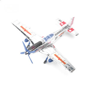 Kit de construction en plastique authentique <span class=keywords><strong>P51</strong></span> Mustang de la Seconde Guerre mondiale, jouet d'aviation militaire, cadeau, modèle d'assemblage 4D, avions RC - Product Image 5