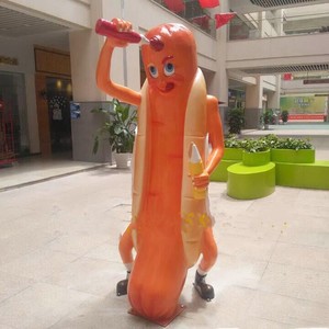 ที่กำหนดเองไฟเบอร์กลาสอาหารสุนัขร้อนประติมากรรมสำหรับเบเกอรี่กลางแจ้งขนาดใหญ่ศิลปะสร้างสรรค์ตกแต่ง - Product Image 4