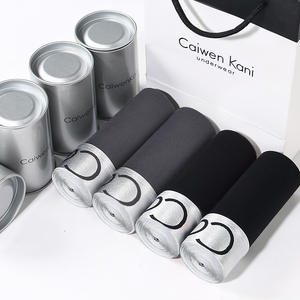 Calzoncillos Bóxer Ultrafinos de Algodón Modal con Grafeno para Hombre, Ropa Interior Cómoda, Caja de Regalo, Color Puro, Cintura Media - Product Image 3