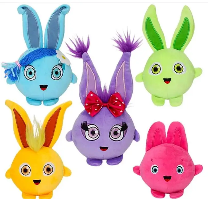 Botu Kawaii Cartoon Zonnige Konijntjes Pluchen Speelgoed Happy Konijn Zachte Anime Pop Speelgoed Voor Meisjes Jongens Baby Gevulde Pop