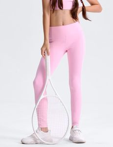 Pantaloni da Yoga neri alla caviglia da ragazza OEM con <span class=keywords><strong>Leggings</strong></span> sportivi a modello solido con tasche con Logo a metà vita per bambini - Product Image 2