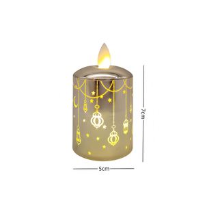Mubarak Led Gold Lights Eid Decor <b>Candle</b> Light Warm White Battery Operated Ramadan Pillar <b>Candles</b> - Product Image 2