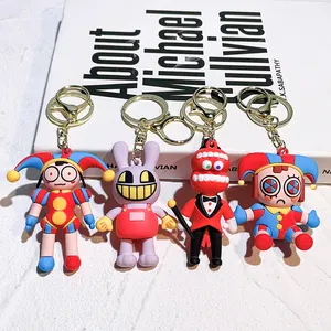 LC308 Atacado 3D Soft PVC Criativo Keychain Bonito Pingente De Borracha Silicone Incrível Circo Digital Figura de Ação Keychain