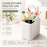 Compostador Eléctrico de Cocina de 2.5L, Convierte Desechos de Alimentos en Compost, Ciclo Rápido de 4-6 Horas, Bajo Consumo de Energía, Inteligente, Sin Olores, para el Hogar