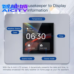แผงสวิตซ์อัจฉริยะ2026 SQ พร้อม Alexa เสียงและแอปควบคุม Wi-Fi 4นิ้ว IPS PC Tuya สมาร์ทโฮมเกตเวย์ควบคุมด้วยเสียงด้วยไฟฟ้า - Product Image 5