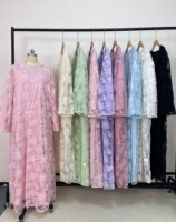 Cardigan musulman pour femmes, élégant et magnifique, en maille perlée brodée, vêtement musulman traditionnel, accessoire