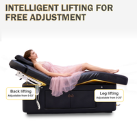 Table de massage électrique à 2 moteurs pour salon de beauté, lit de soin esthétique, lit pour extensions de cils
