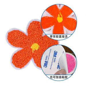 Factory Sale Iron on 5cm/8cm Colorful Embroidered Chenille Flower Patches - Product Image 3