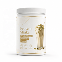 Poudre de shake protéiné végétalien à marque privée, saveur chocolat blanc pistache, sans sucre ajouté, complément alimentaire de remplacement de repas
