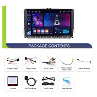 Radio Mobil Stereo Android Podofo 2 Din 9'' 4+64G Wireless Carplay/Android Auto/GPS/Wifi/RDS untuk VW Passat Golf MK5 MK6 Jetta POLO