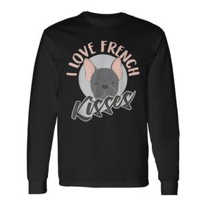 T-shirt à manches longues I Love French Kisses French Bulldog - Product Image 1