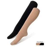Chaussettes de compression médicales unisexes en nylon noir beige à haute élasticité pour varices 23-32mmhg