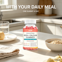 Gummies de fer et de calcium à marque privée OEM, 60 unités, saveur dattes rouges, avec vitamine C et zinc, complément alimentaire