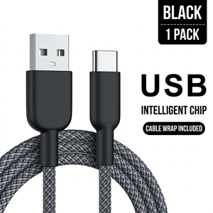 Cavo USB Type-C per Ricarica Rapida e Trasferimento Dati, 3.3FT 6.6FT 9.8FT, con Rivestimento in Nylon Intrecciato per Telefoni, Auricolari e Tablet - Product Image 1