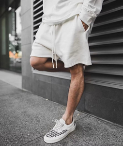 New Arrival Men's Summer Casual Sweat <strong>Shorts</strong> 100% Organic Cotton Long Drawstrings <strong>Jogger</strong> Pants with Embroidered Solid Pattern - Product Image 5