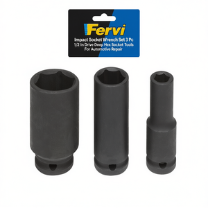 Fervi <b>Impact</b> <b>Socket</b> Wrench <b>Set</b> 3 Pc 1/2 In Drive <b>Deep</b> Hex <b>Socket</b> Tools For Automotive Repair - Product Image 2
