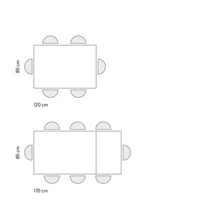 โต๊ะขยายได้ คอนกรีตสีเทา ฐานโลหะ 120x80 ซม. สำหรับรับประทานอาหารในร่ม - Product Image 5
