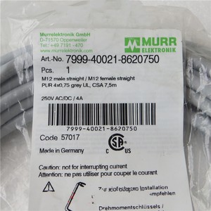 Câble de capteur Murr 7999-40021-8620750 M12 mâle droit M12 femelle droit 7,5 m gris pour l'ingénierie électrique - Product Image 2