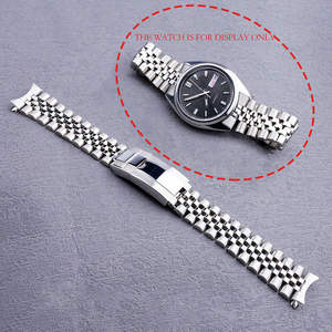 Stock US SANS TAX pour <span class=keywords><strong>Seiko</strong></span> <span class=keywords><strong>5</strong></span> SNXS75 SNXS79K1 <span class=keywords><strong>Bracelet</strong></span> de montre Jubilee de 19mm avec <span class=keywords><strong>bracelet</strong></span> en acier inoxydable à extrémité incurvée creuse - Product Image 2