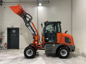 Everun nuevo diseño ER408T 800kg Granja hidráulica compacta pequeña mini cargadora de ruedas articulada diésel