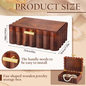 Boîte à bijoux portable en bois transparente moderne avec couvercle, vente en gros, OEM ODM, logo personnalisé, organisateur de rangement pour bibelots - Product Image 4