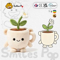 Boneka Bunga Pot Lucu, Bahan Aman Tidak Beracun, Boneka Isi Dakron dengan Bunga Kecil untuk Hadiah Anak, Dekorasi Rumah