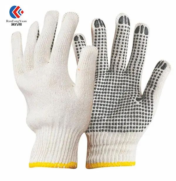 pigments dots cotton knitted glove safety glove