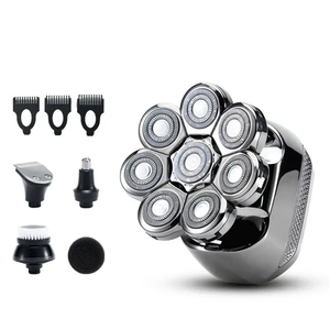 Eight Blade Waterproof Electric <b>Razor</b> Cordless USB Rechargeable Face Hair Trimmer Shaving Men's Bald <b>Head</b> Household - Product Image 1