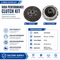 SUC Aftermarket LKW-Teile Konsistente Leistung 430mm 10 Zähne Kupplungssatz OEM 3400700380 für MAN Europäische LKWs