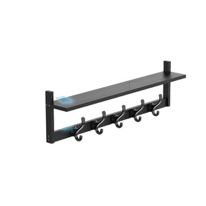 Solid Wood Wall Mounted Coat Rack With <b>Hooks</b> And <b>Shelf</b> For Entryway Storage Organizer Key Hat Display Rack - Product Image 5