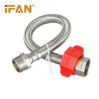 Tuyau de douche flexible tressé IFAN 1/2 pouce en acier inoxydable avec insert et écrou en laiton
