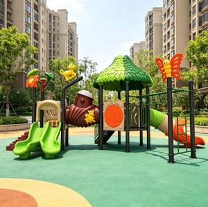 Équipement de terrain de jeu extérieur sur le thème de l'aventure dans la <span class=keywords><strong>jungle</strong></span> avec double toboggan, toboggan tubulaire et barres de grimpe pour enfants de 3 à 15 ans - Product Image 4