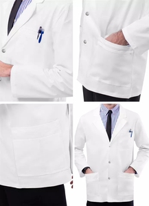 Vente en gros de vestes de laboratoire de meilleure qualité élastiques populaires pour hommes, manteaux de laboratoire très confortables, épais et non extensibles - Product Image 4