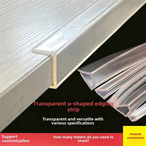 <span class=keywords><strong>Bande</strong></span> de bordure transparente en silicone en forme de U, matériau en acier verre, <span class=keywords><strong>bande</strong></span> anti-collision transparente, <span class=keywords><strong>bande</strong></span> d'étanchéité transparente - Product Image 3