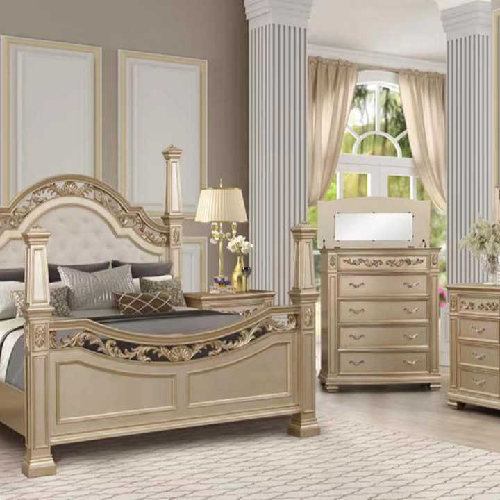 Goodwin Luxury Wooden Carved Bedroom Furniture Sets Classic Design ...