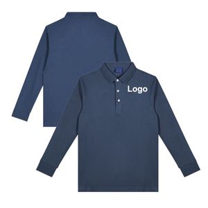 Chemises à manches longues pour hommes en tricot noir avec logo personnalisé par sublimation, séchage rapide, t-shirt d'hiver uni, polyester, polo de golf - Product Image 2