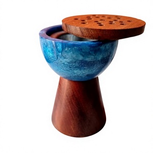 Quemador de Incienso Majlis Flamecrest, Resina Epoxi Artesanal, Madera de Acacia, Soporte para Oud de Diseño, Regalo para Eid - Product Image 1