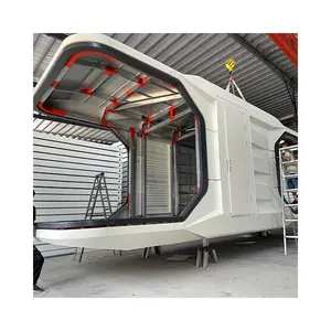 Milieuvriendelijke Luxe Prefab Huis Micro Prefab Huis Ruimte Capsule Aluminium Plaat Shell Maatwerk Mobiel Huis