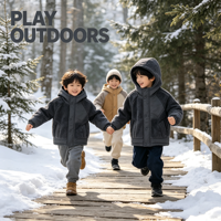 Veste polaire pour enfants, veste d'hiver chaude en polaire sherpa, manteau doux et chaud pour enfants, vêtements de voyage, veste entièrement zippée doublée