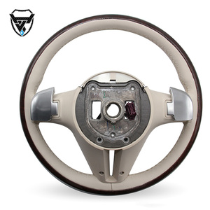 Volant modifié en cuir blanc en bois de pêcher pour Mercedes Benz C GLC E S CLS <span class=keywords><strong>AMG</strong></span> ZC-221-M6-F - Product Image 2