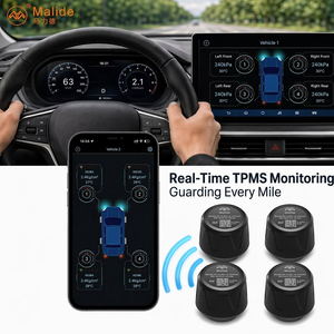 Système de surveillance de la pression des pneus intelligent pour voiture, appairage automatique, application Android/iOS, 4 capteurs Bluetooth, installation sans outil, certifié CE/FCC pour SUV et fourgonnettes - Product Image 1