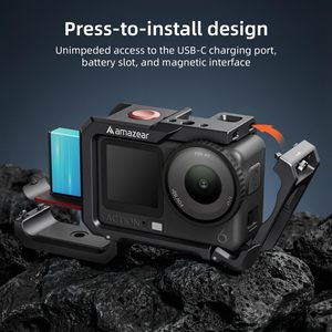 Carcasa de Aleación de Aluminio Amazear para DJI Osmo Action 6, Ligera y Resistente a Impactos con Base Magnética de Liberación Rápida - Product Image 2