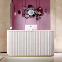 Kisen – comptoir de comptoir moderne avec affichage, rose blanc, 120cm, 100cm, 160cm, taille personnalisable, table de réception prête à être expédiée