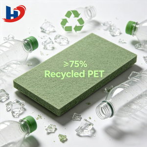 Panneau acoustique HENGJIU 9 mm en PET recyclé 1220x2440 NRC 0,75 Min 50 m² Conforme LEED Écologique Fourniture de matériaux de construction écologiques - Product Image 1
